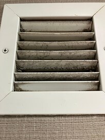 Dirty air vent in the bathroom