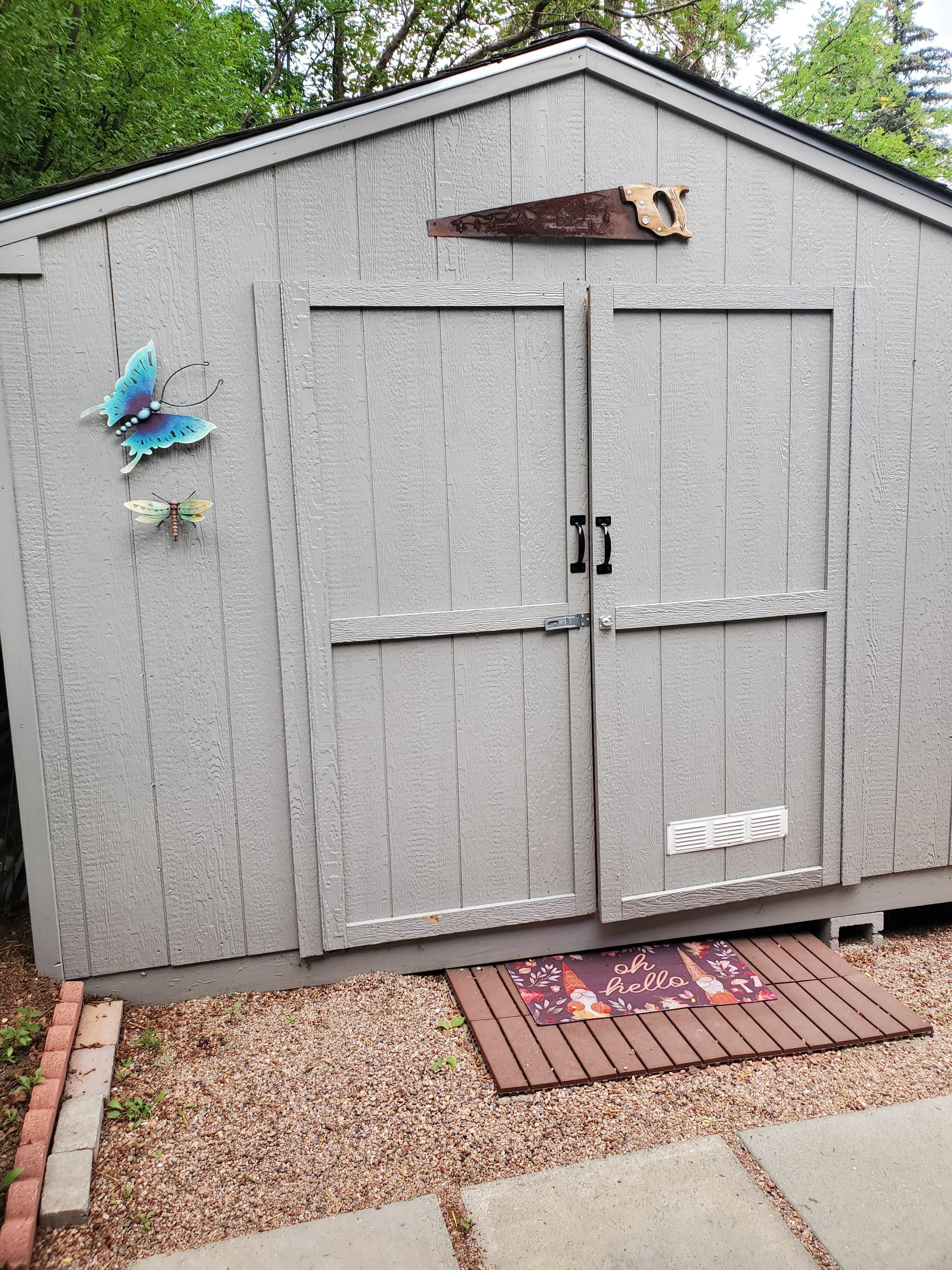 Shed enclosing hot tub