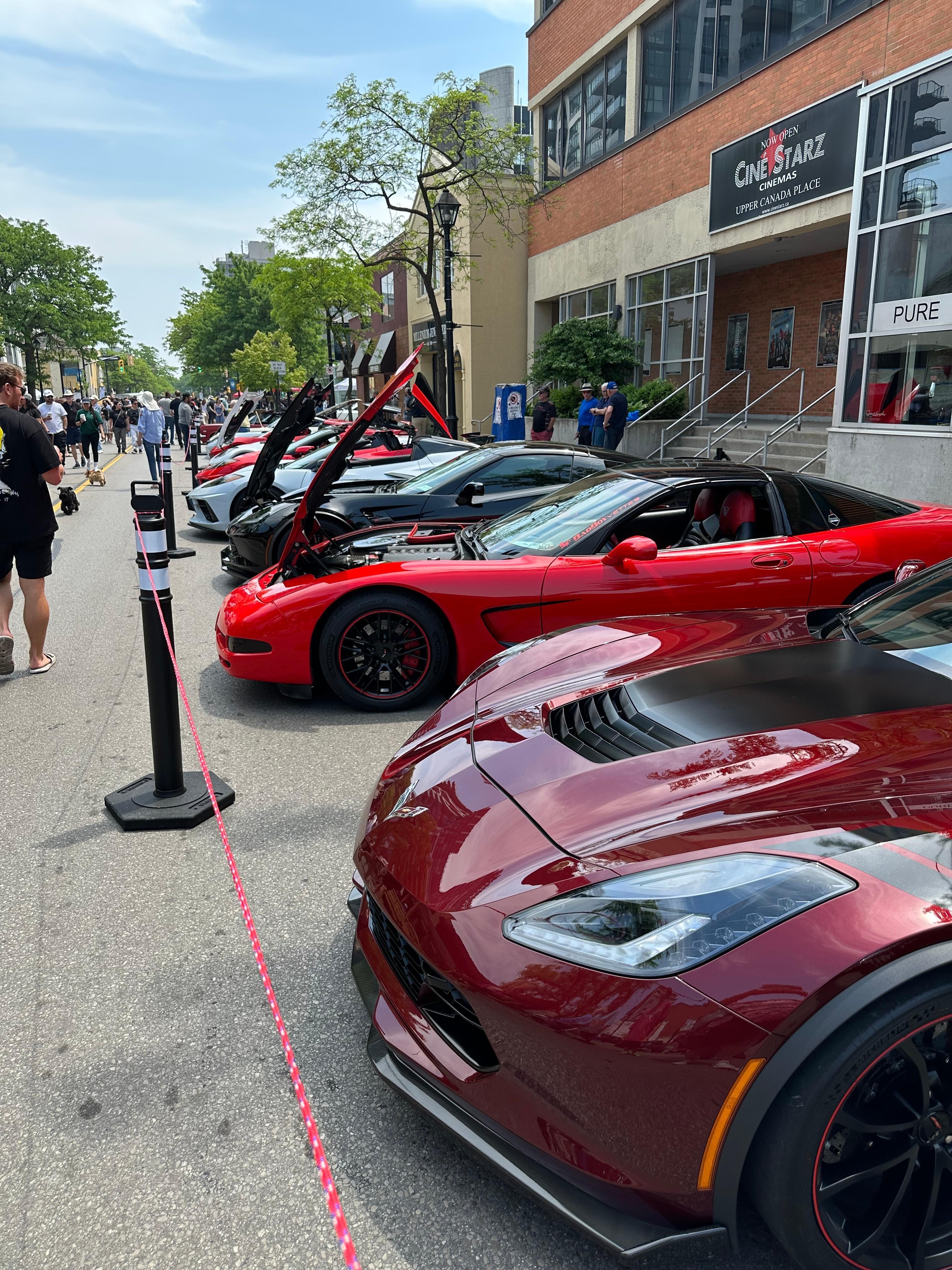 Car show Burlington one block from hotel