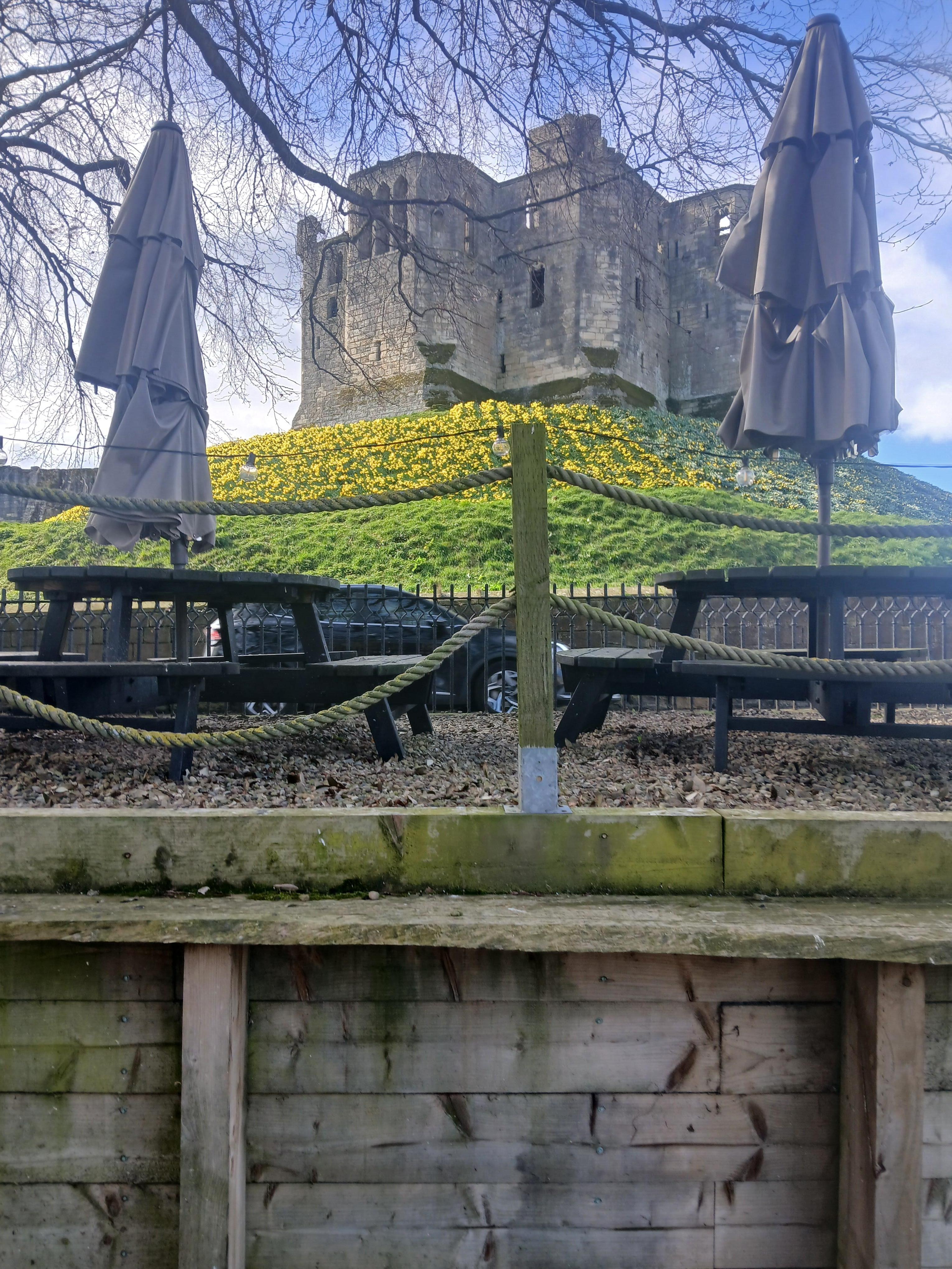 The castle directly across the road