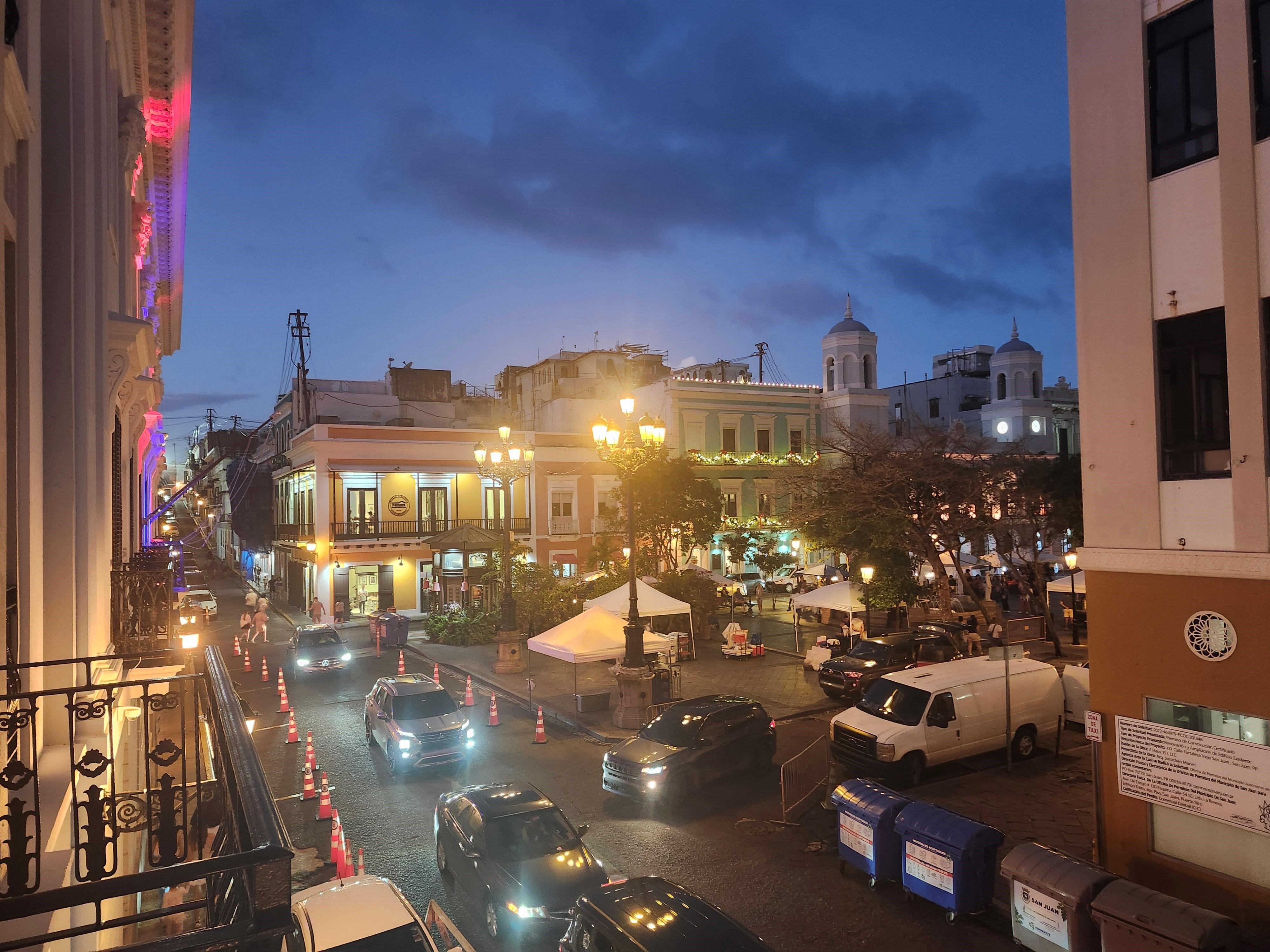 Market at night - favorite sandwich shop on far corner