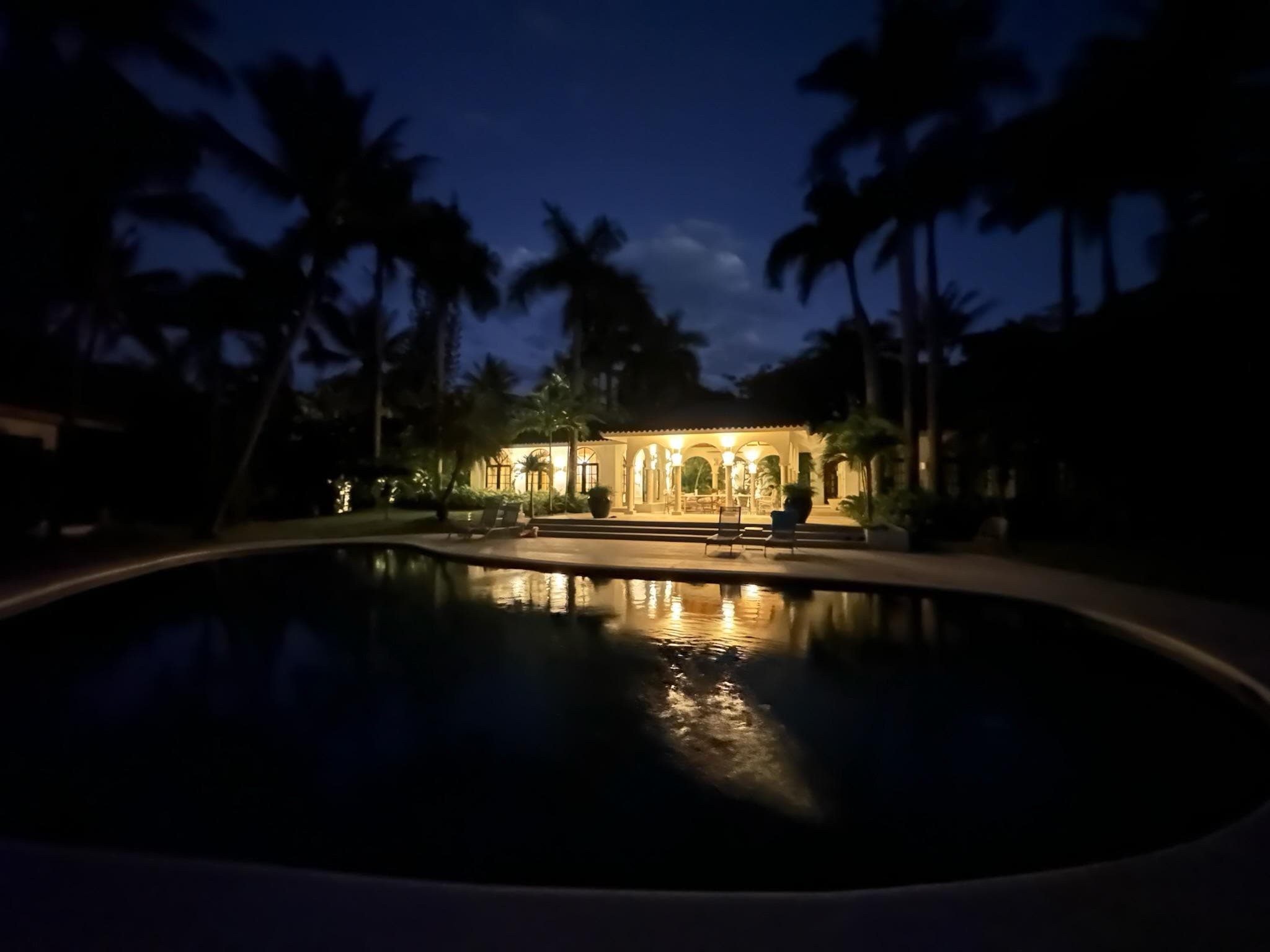 View of the veranda from the opposite side of the pool