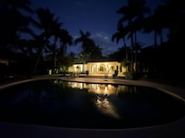 View of the veranda from the opposite side of the pool