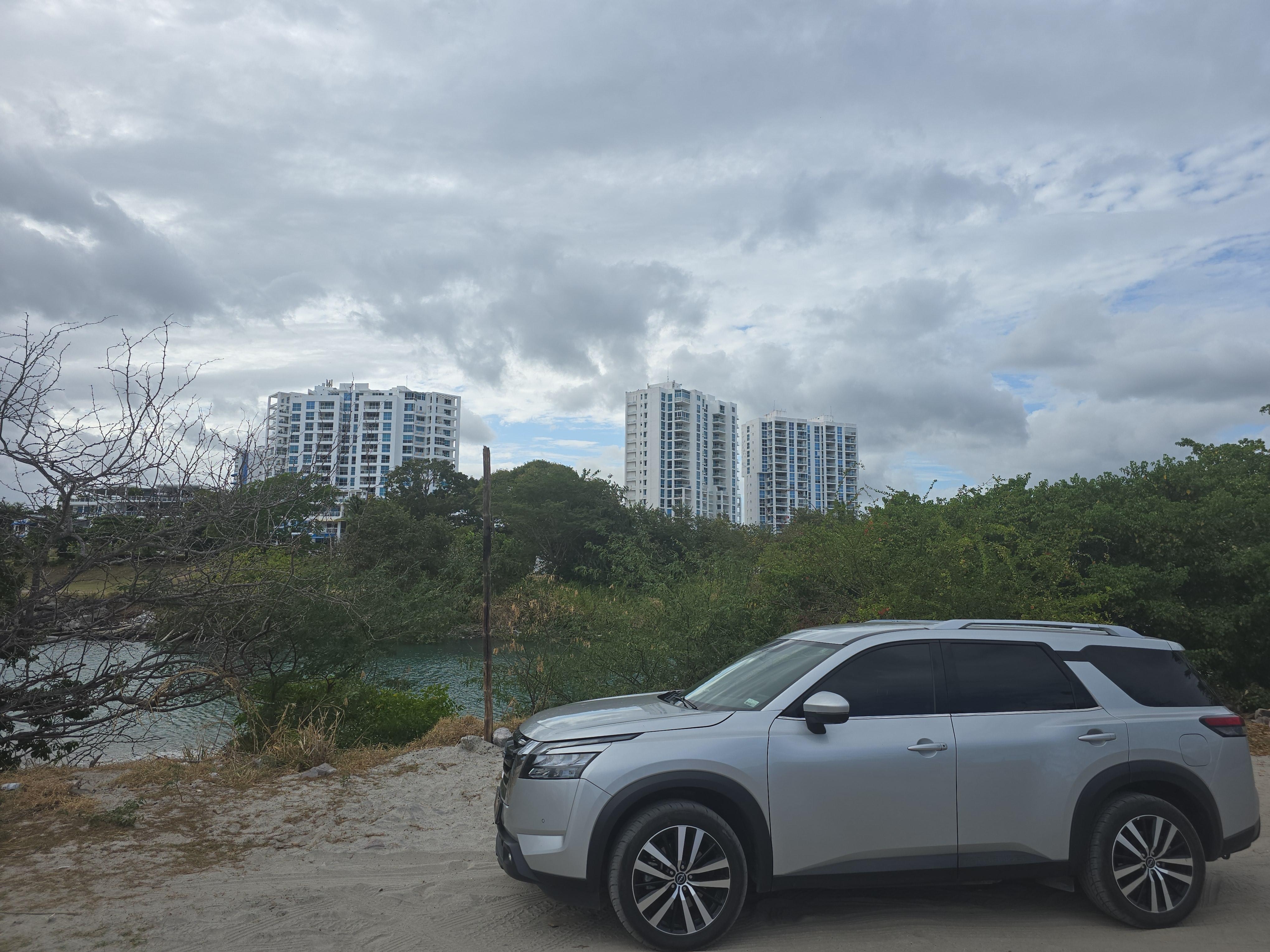 A view of the building from the beach area