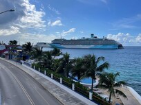 View from walkway in front of hotel