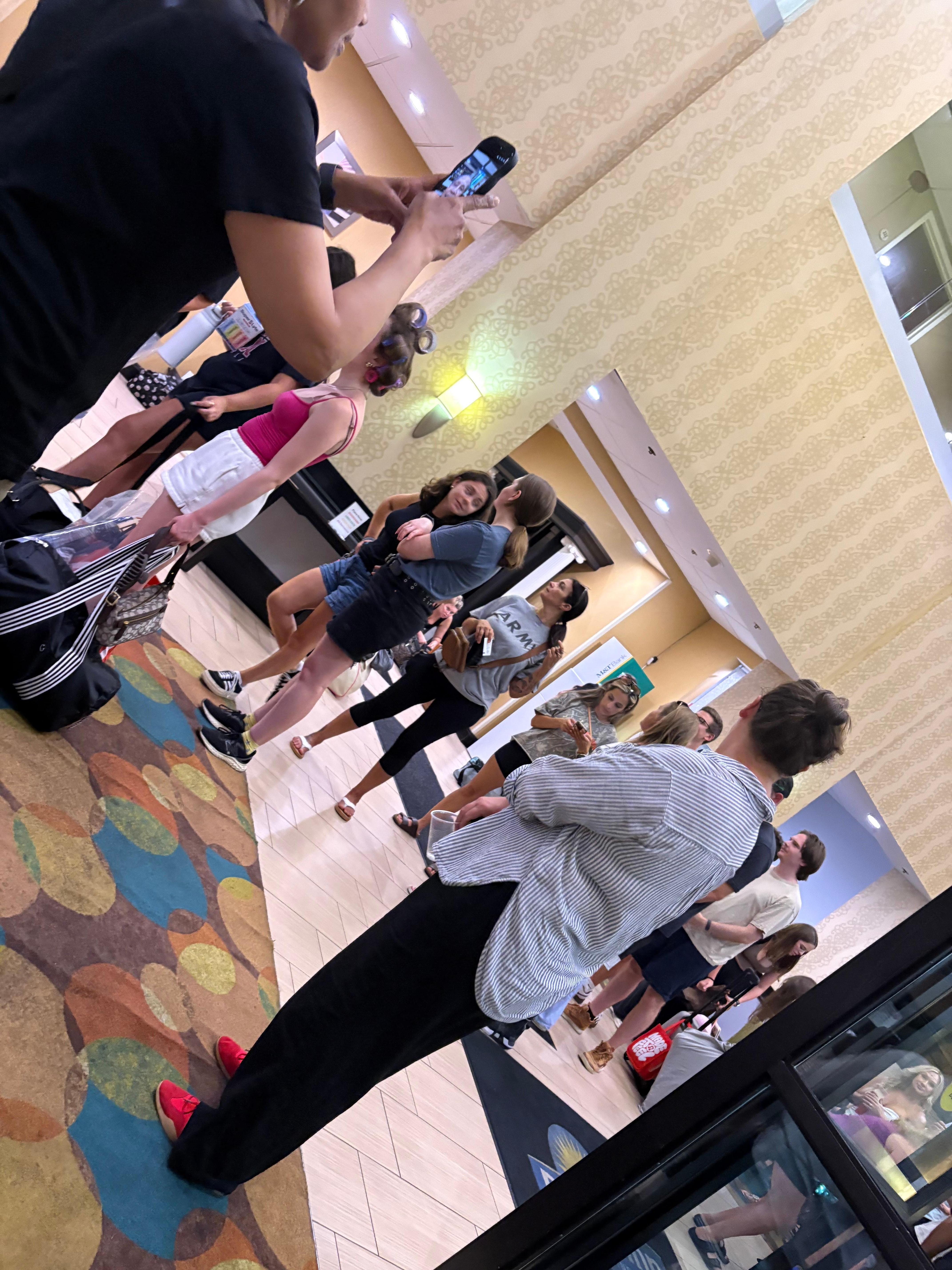 Waiting lines to check in 