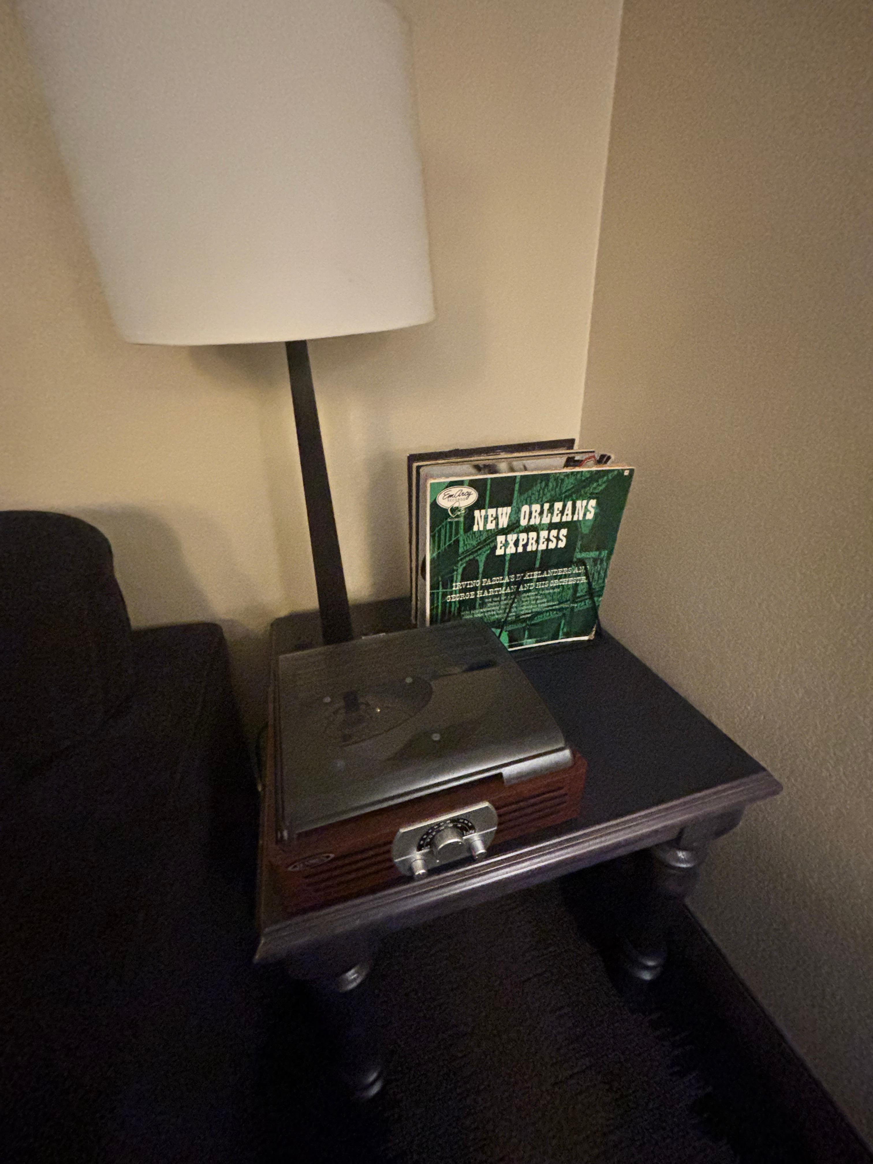 The record player ( nice touch).