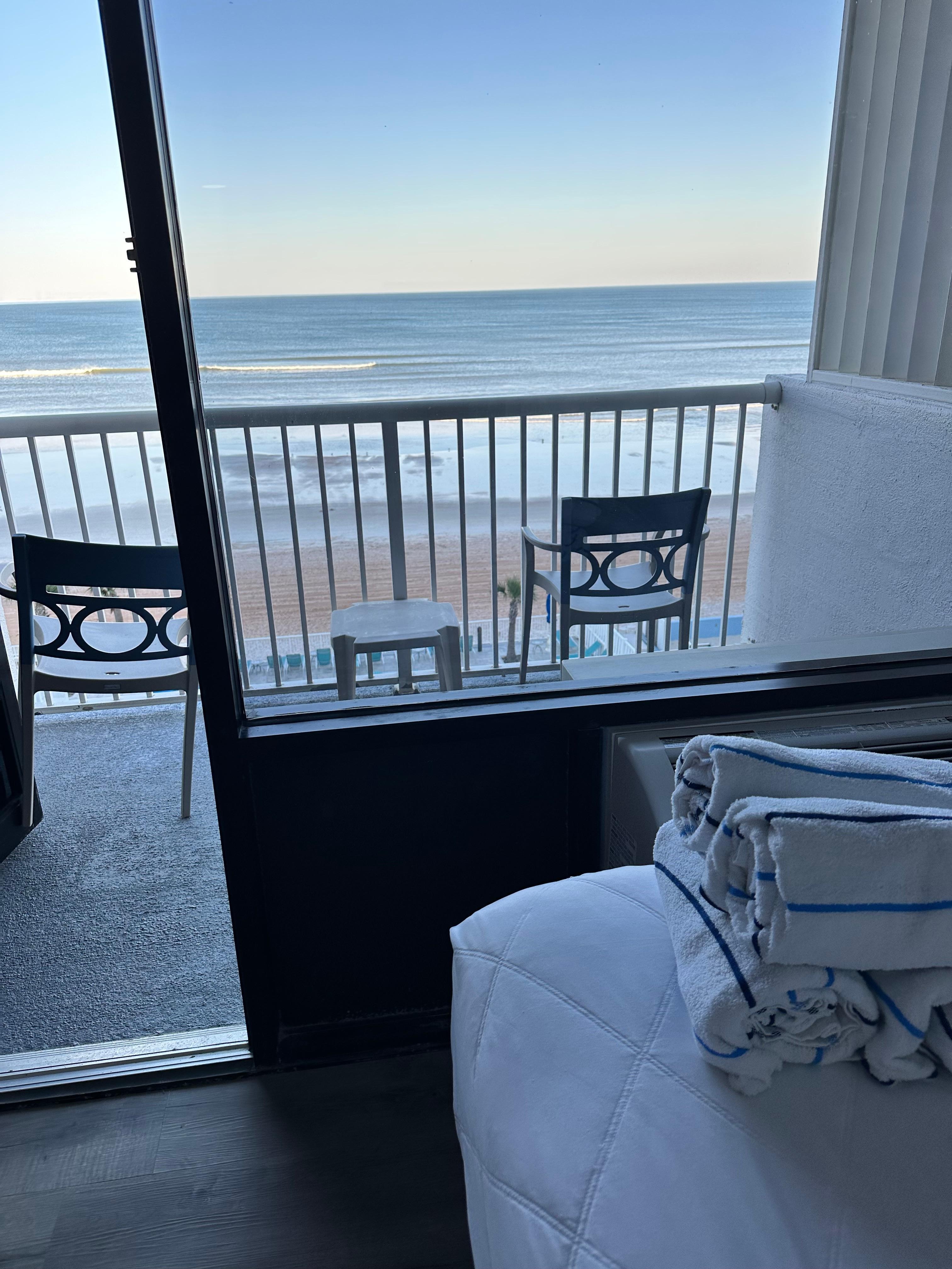 Great welcome into the room with the ocean view. 