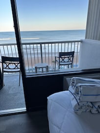 Great welcome into the room with the ocean view.