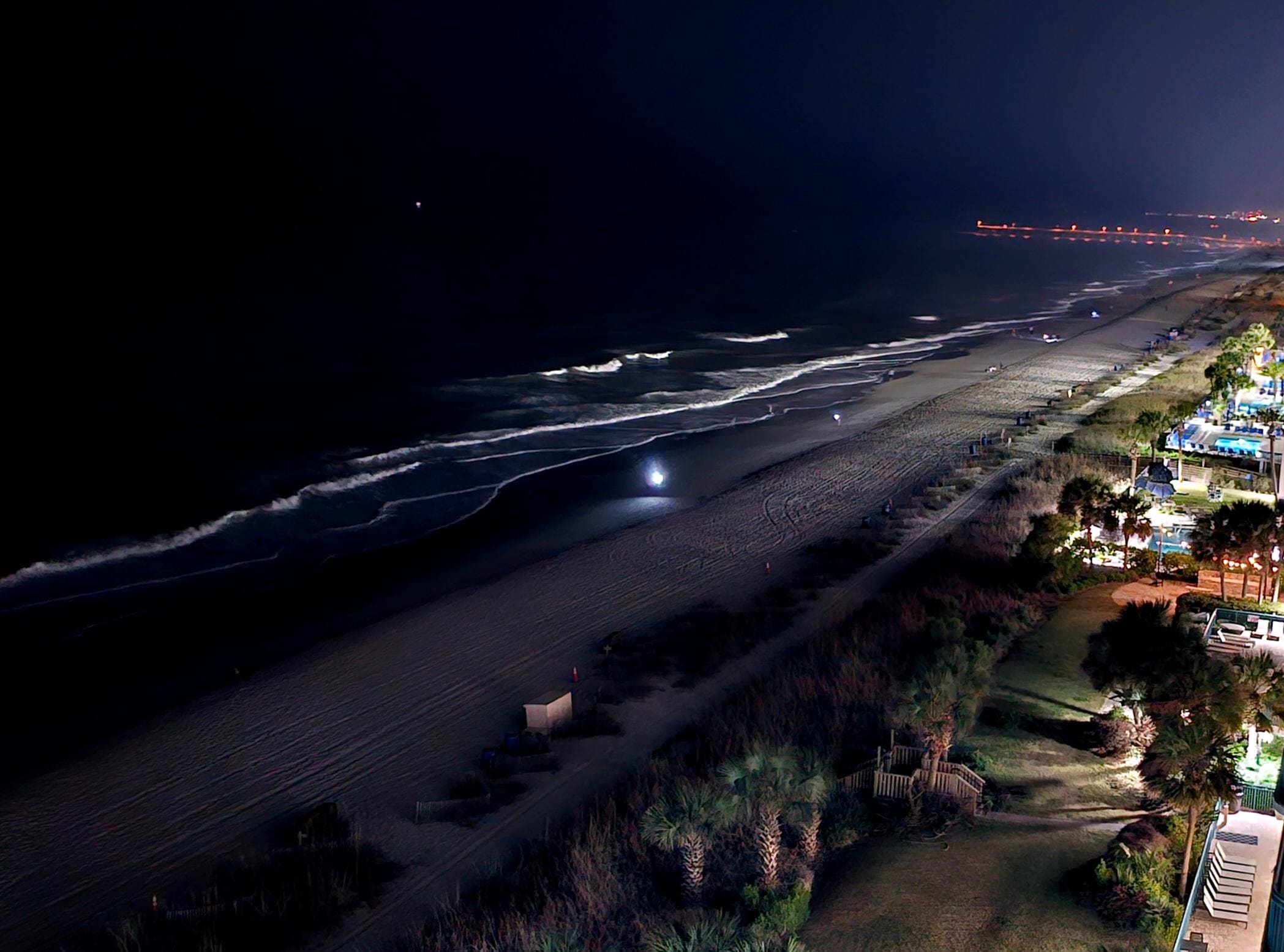 Looking South at night from the balcony.
