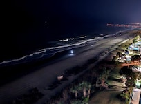 Looking South at night from the balcony.