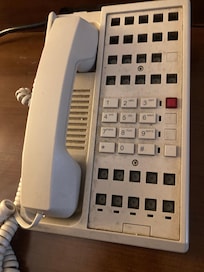 Phone buttons are missing, very dusty, very dirty no clue if it works.