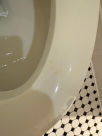 Toilet had pee all over it. Not cleaned.