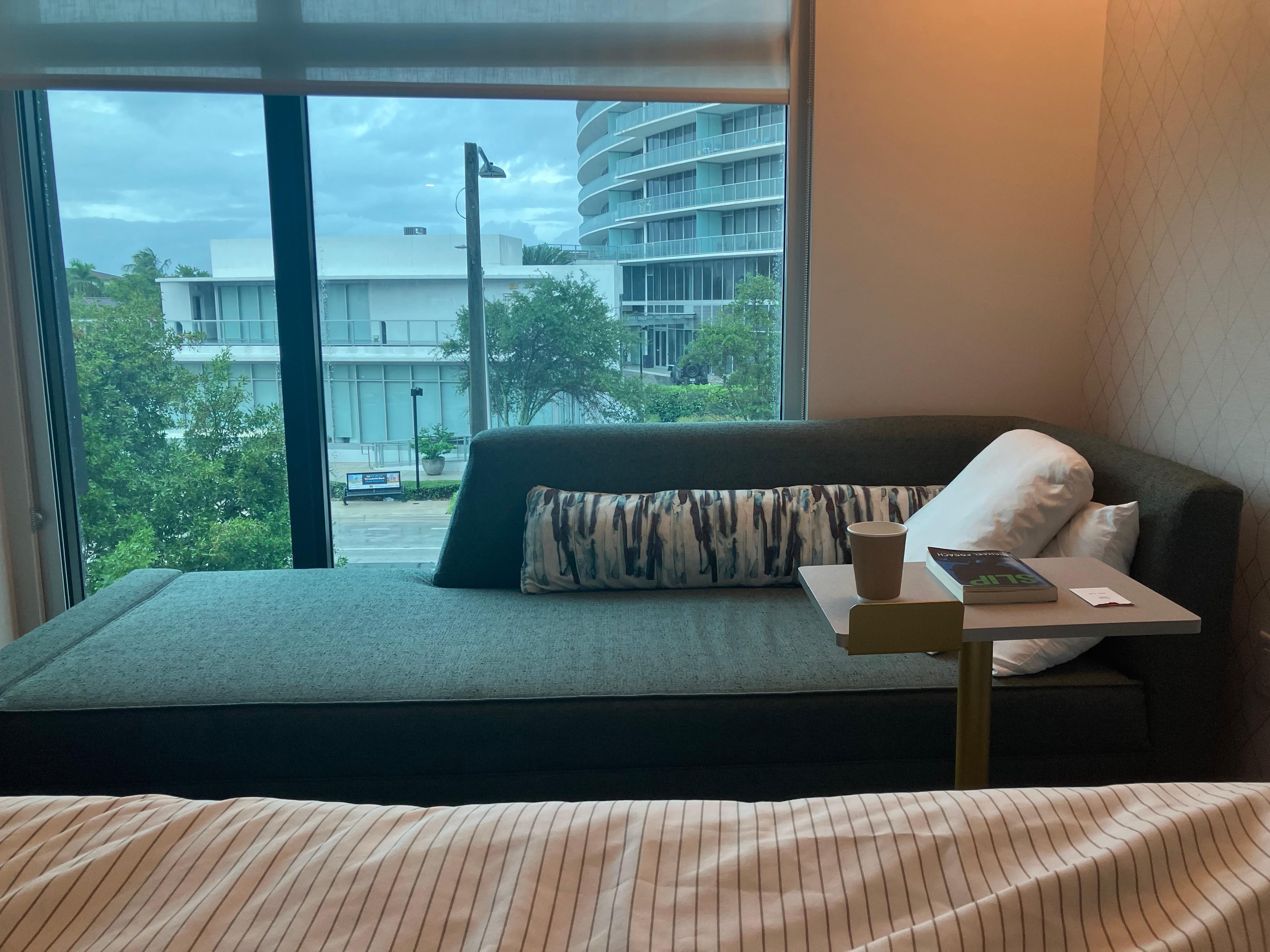 Comfy couch for lounging and reading