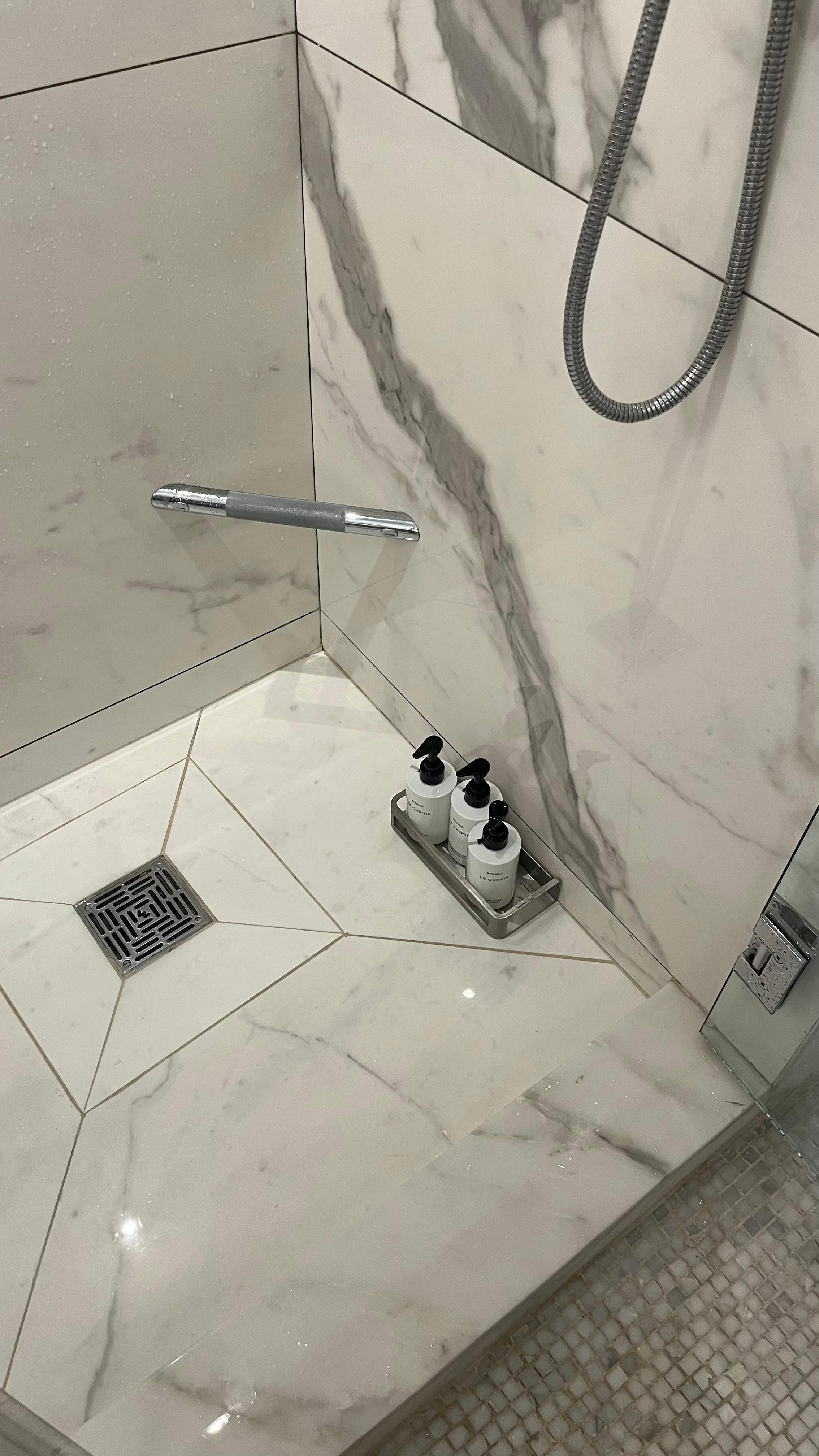 Shower caddy not attached to wall