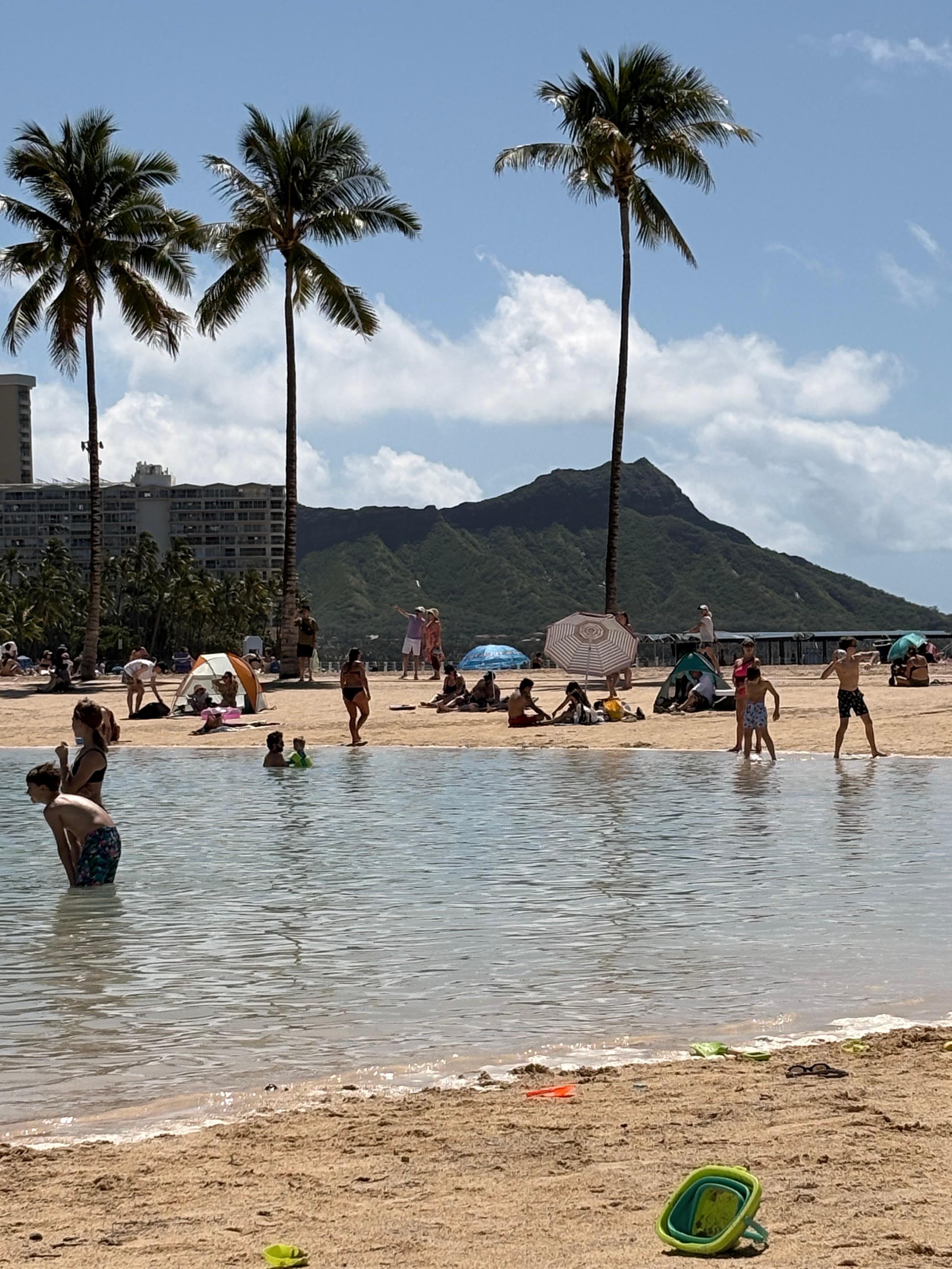 View of Diamond Head from beach