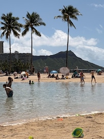View of Diamond Head from beach