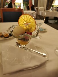 A selection of fruit sorbets (dinner)
