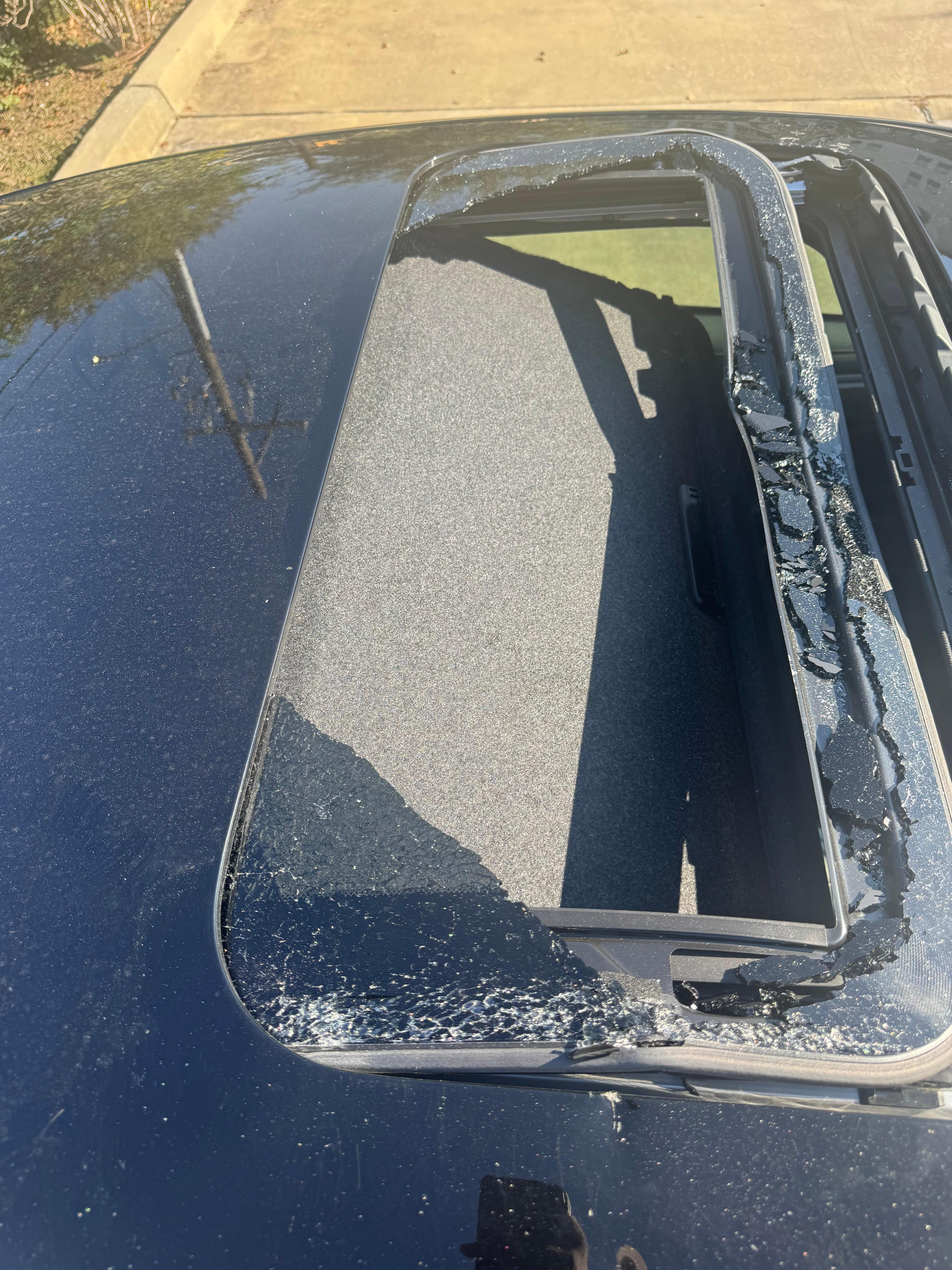 Broken sunroof damage 