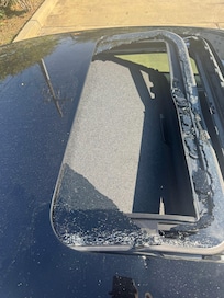 Broken sunroof damage