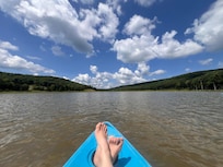 Kayaking on the lake.