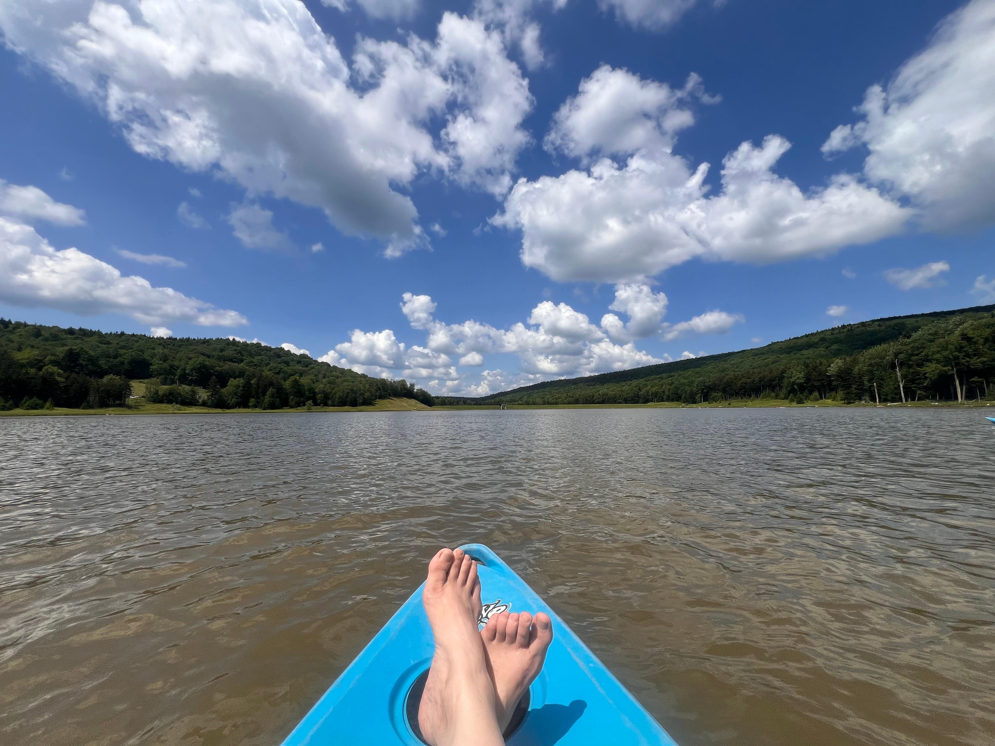 Kayaking on the lake.