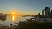 Enjoying sunrises while having coffee in the room