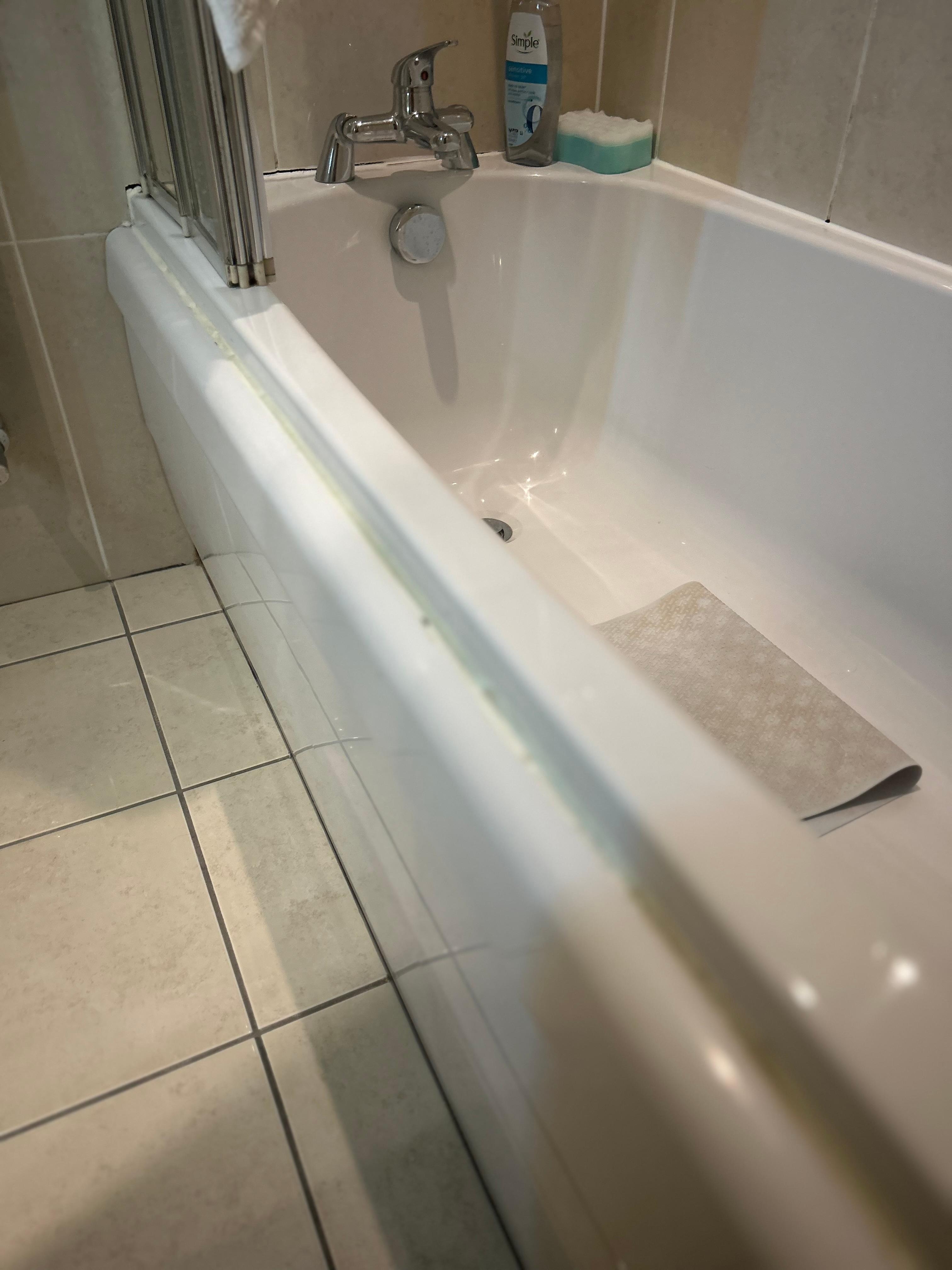 The floor flooded making the tiled floor very slippery 