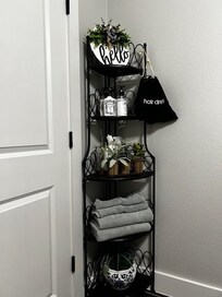 Bath with lotions and additional linens