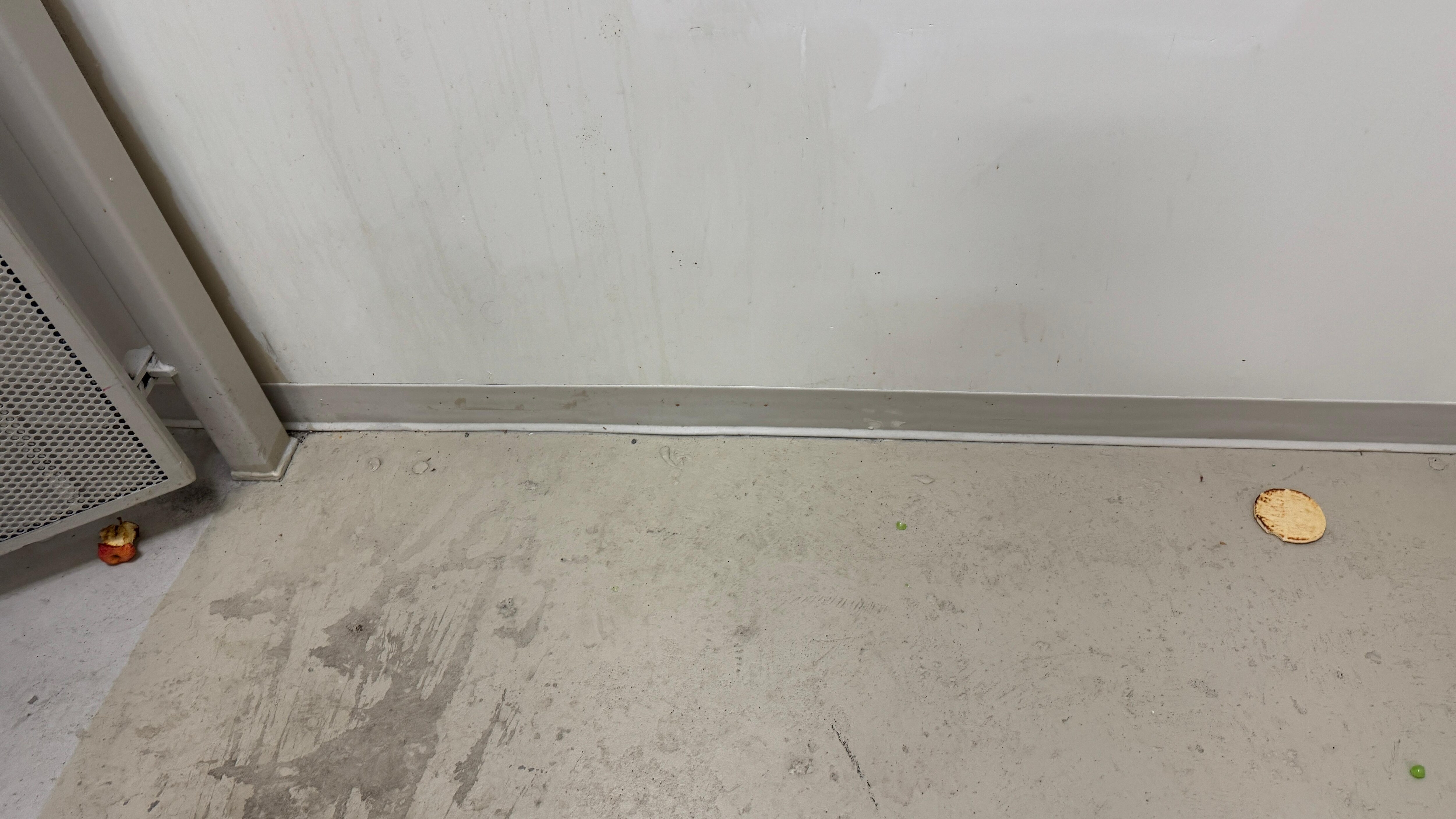 food left on ground all day in stairwell 