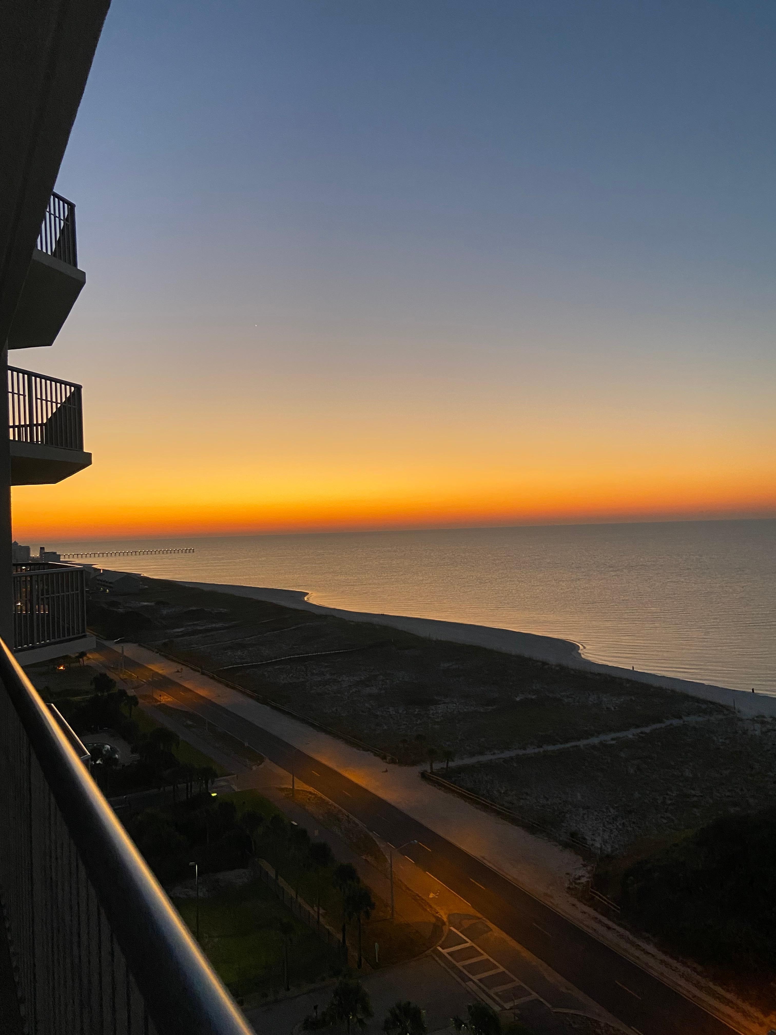 Beach view on balcony.