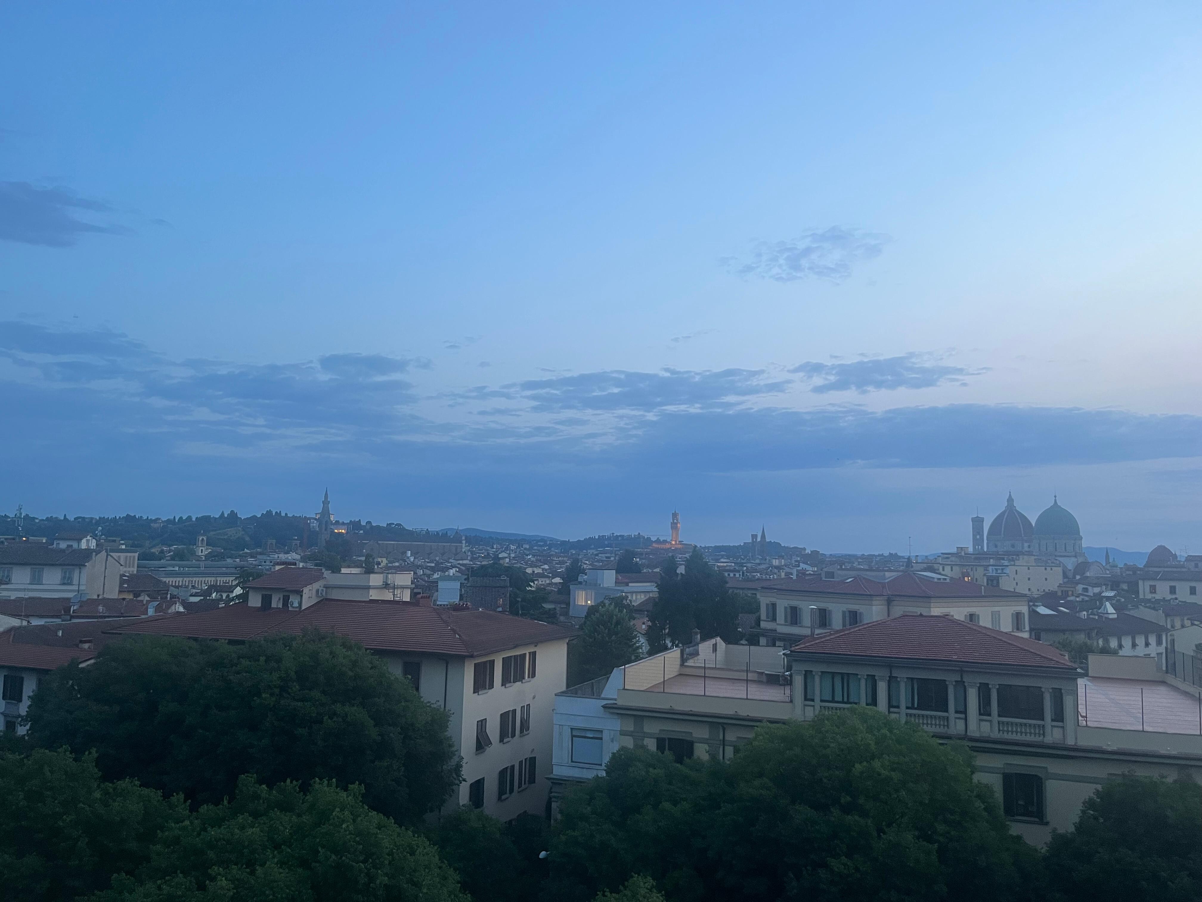 View from our balcony - day and night
