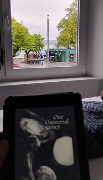 Reading and also enjoying the view!