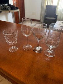 The only wine glasses in the âluxury rental.â No 2 matched