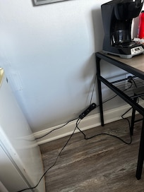 This is the king room! There is 2 lamps but can only use 1 due to the other not having a plug close or another extension cord lol