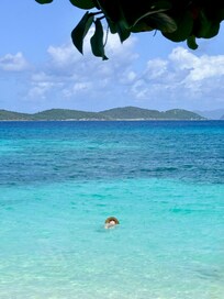 Sapphire beach a short walk away