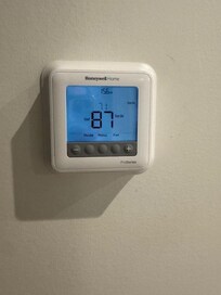 Thermostat reading at night.