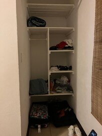Closet space is good size but no dressers for storage, so make the best of it (bring hangers)