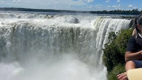 One view of Iguaza Falls (many times the size of Niagara Falls)