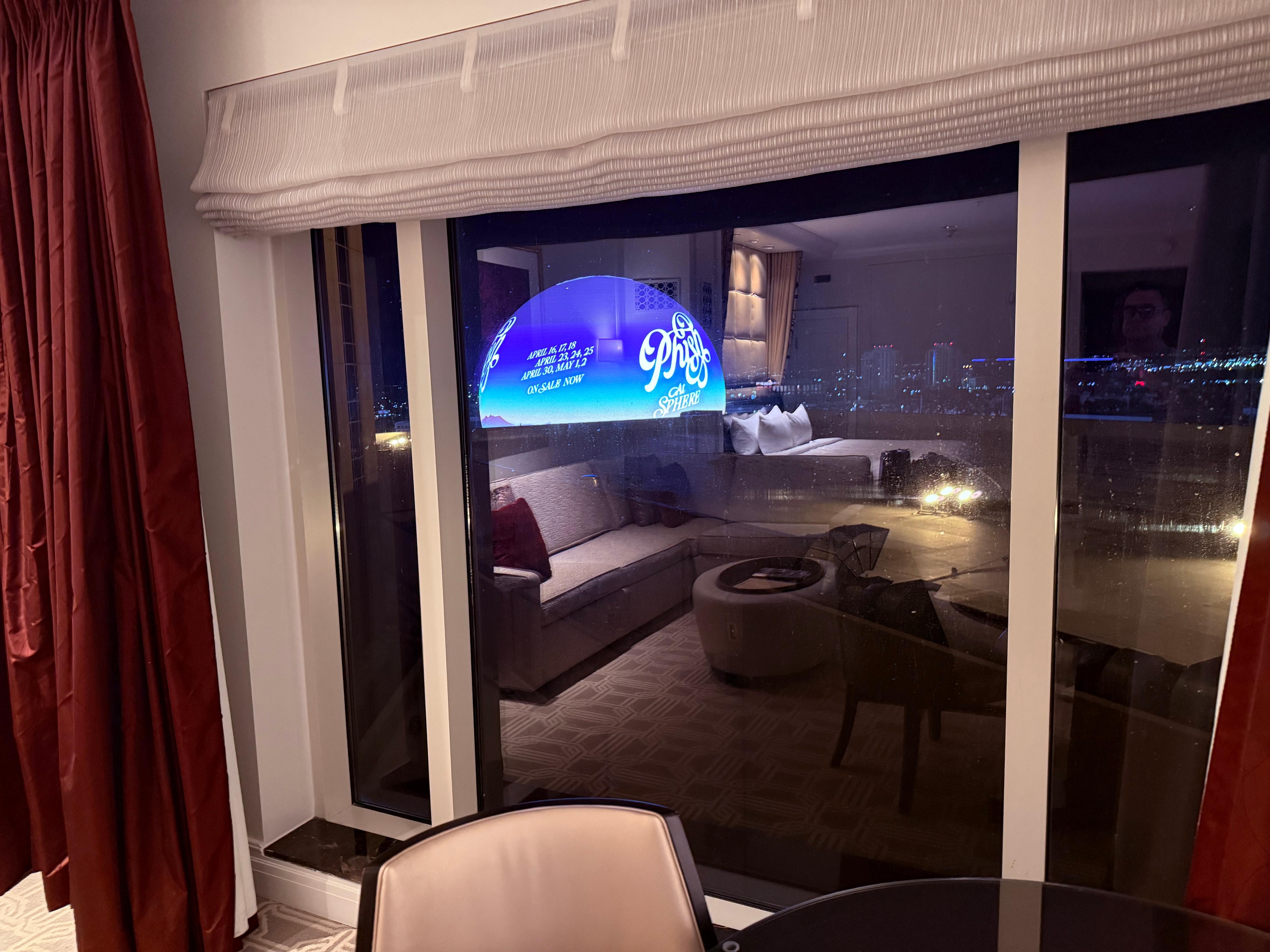 The sphere was visible outside our room