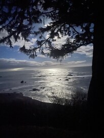 View from deck; moon glow