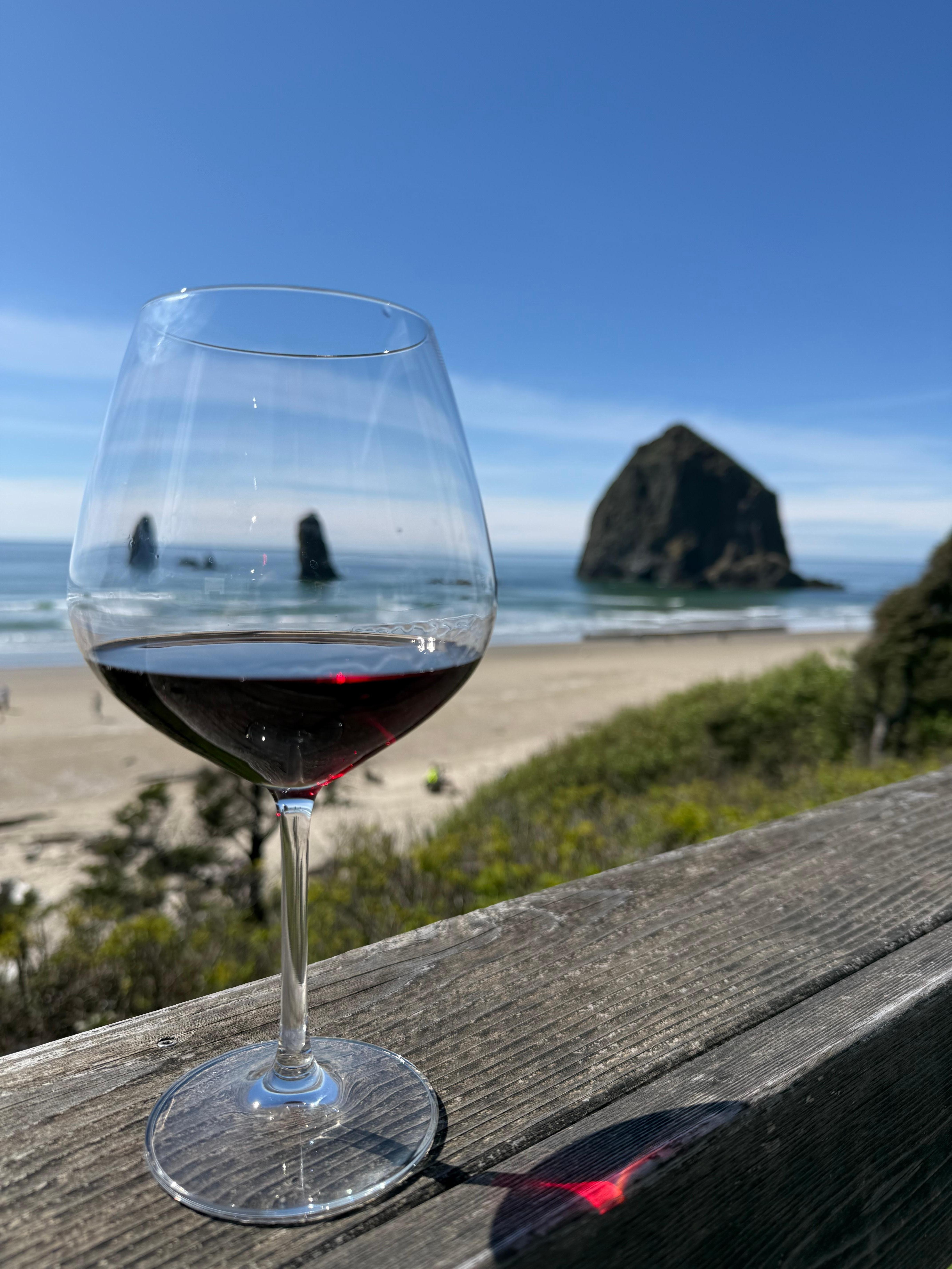 Wine on the deck.
