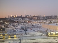 View of the Boston skyline from my room at the Doubletree after the storm finally ended!