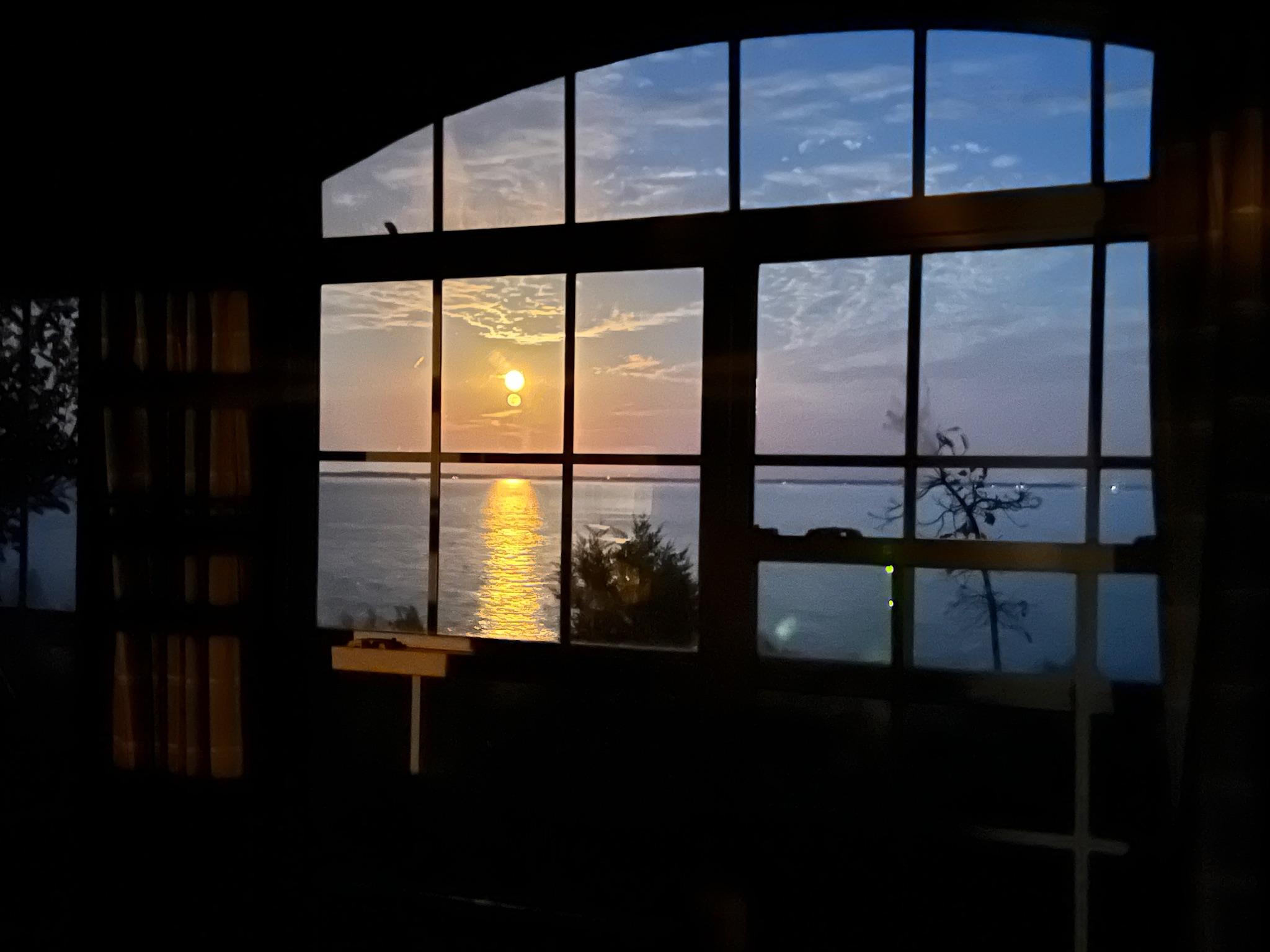 Moonrise from our bedroom window