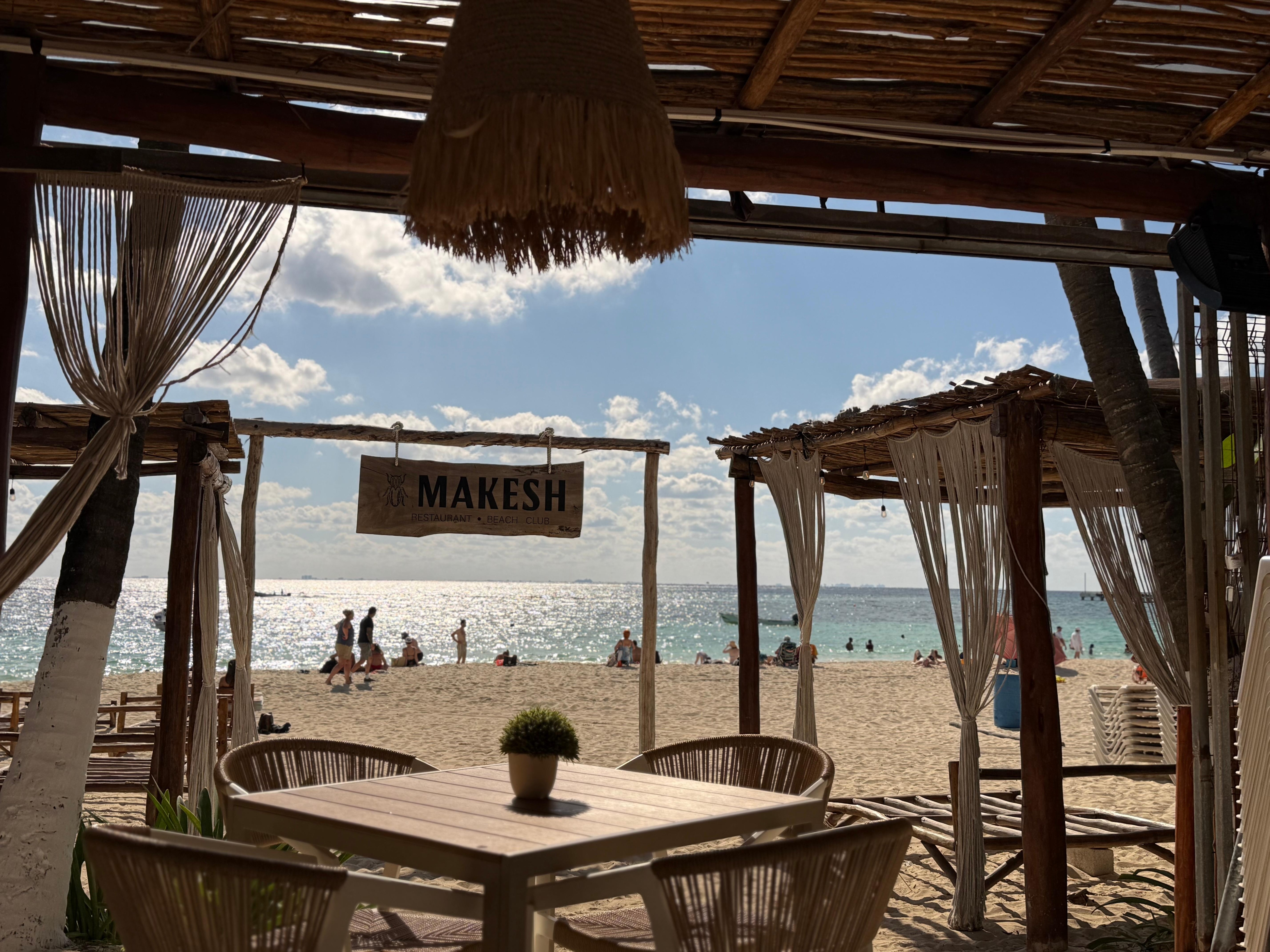 View of beach from beach club restaurant 