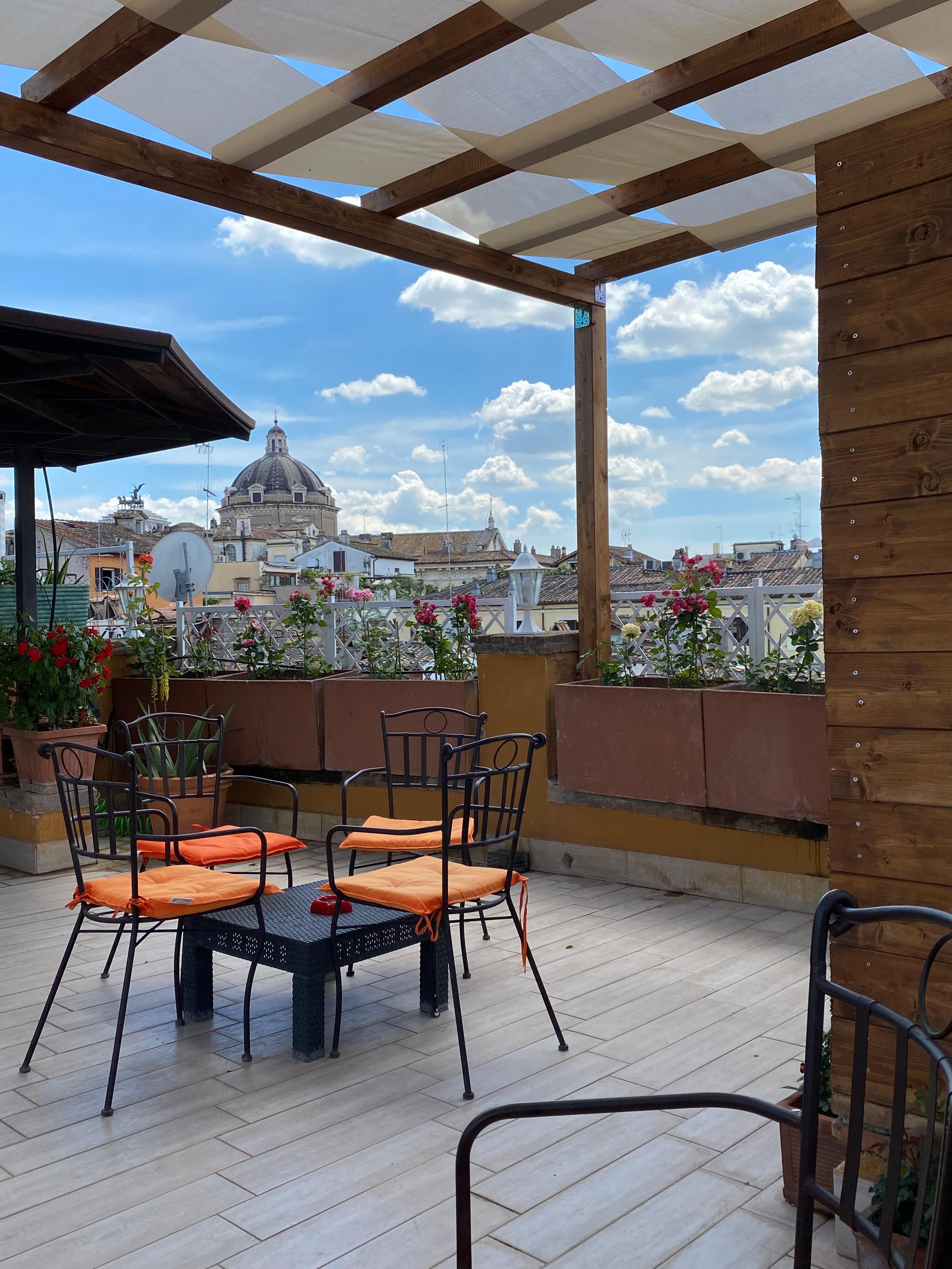 Great rooftop patio with view