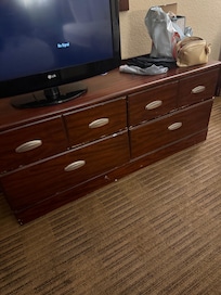 Room with broken TV