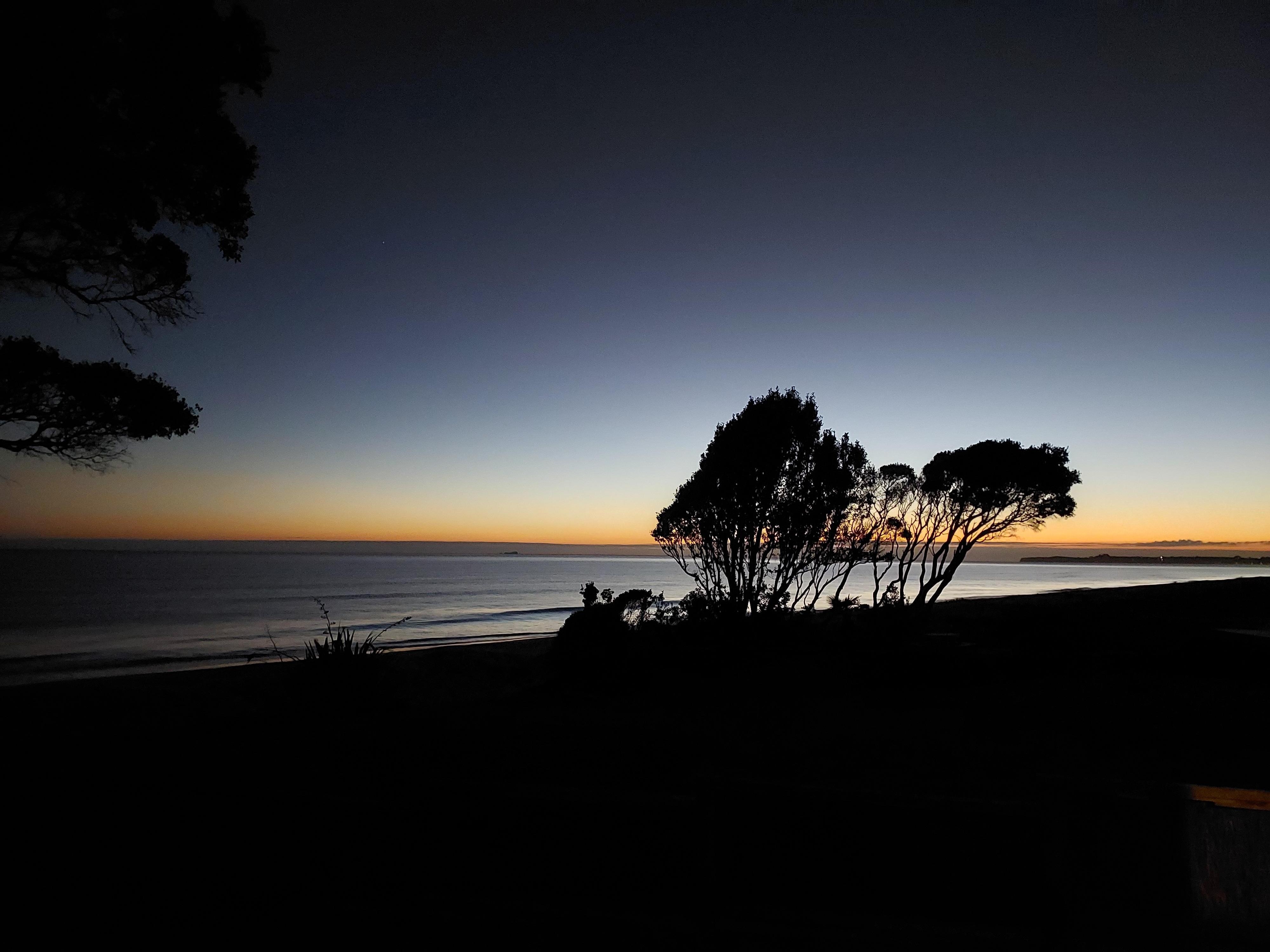 Watching the stunning sunrise from the deck