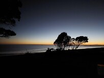 Watching the stunning sunrise from the deck