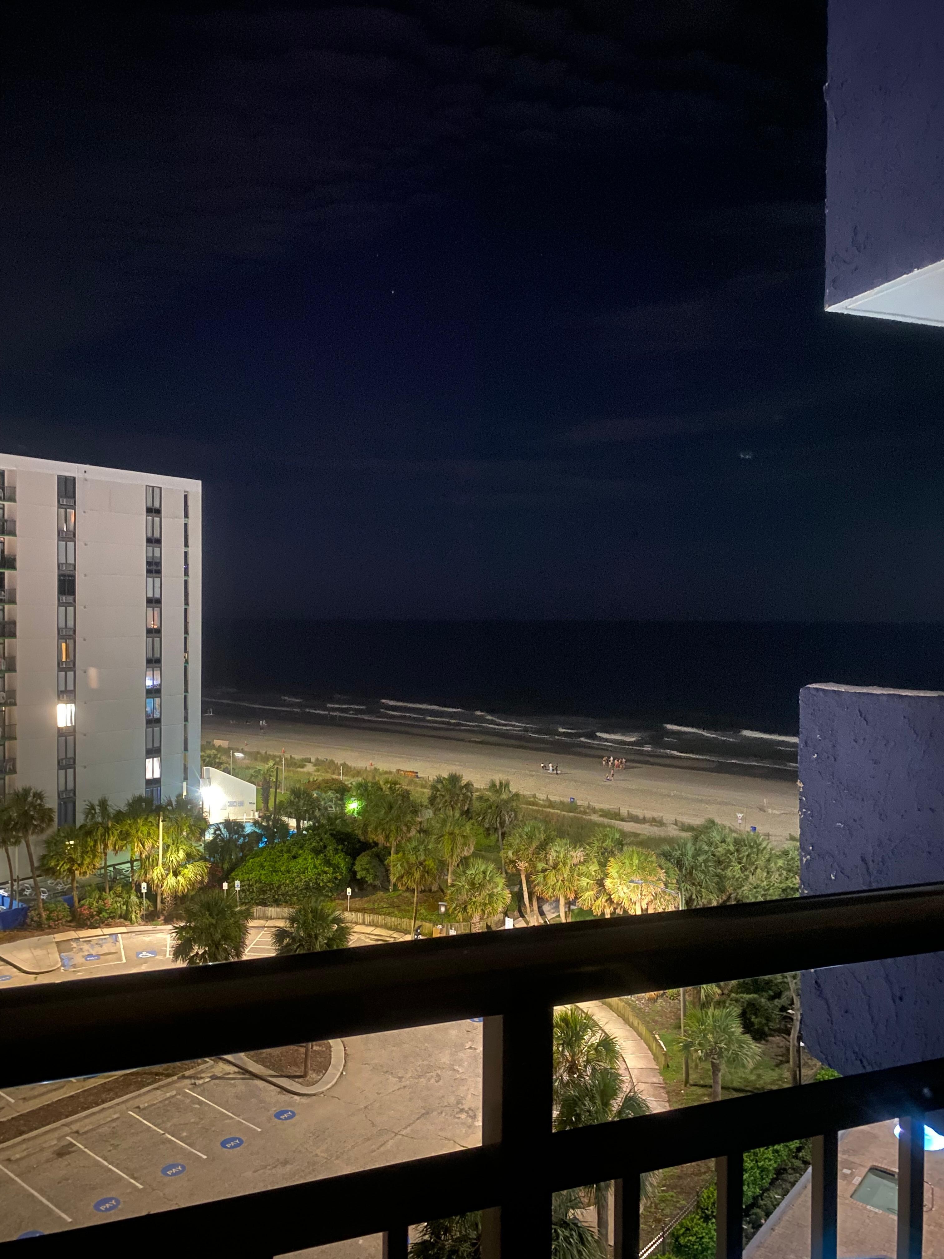 Beach view late nite from balcony